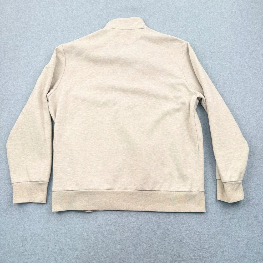 Polo Ralph Lauren Pullover Mens XL Preppy Quiet Luxury Quarter Zip Oatmeal Tan